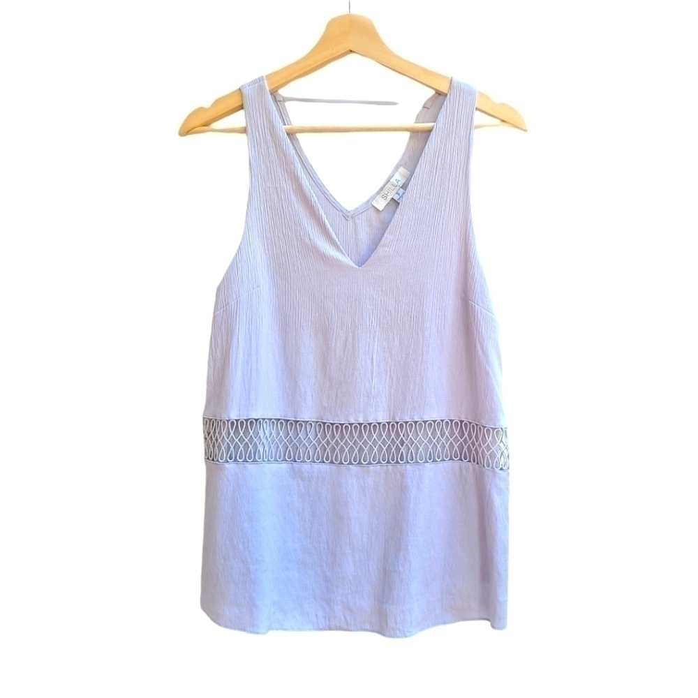 Shilla Lavender Layered Top with Cutout, Size XS